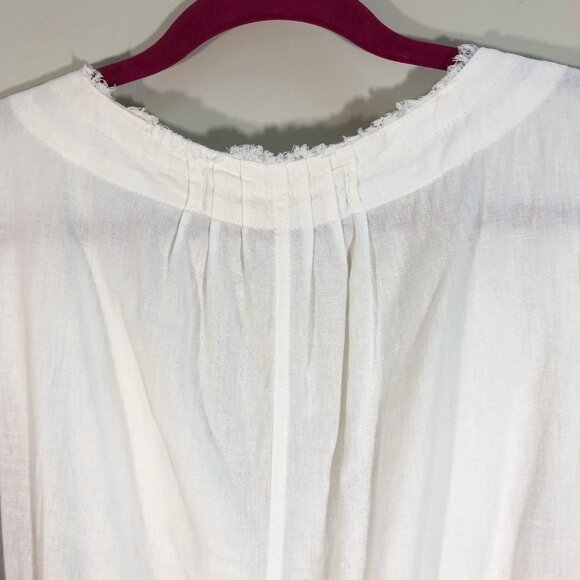 WE THE FREE/FREE PEOPLE Beating Hearts Color Block Linen Blend Oversized Top L - Picture 12 of 15